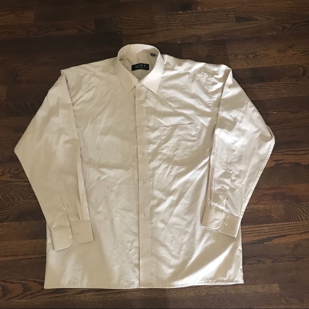 Cream colored long sleeve dress shirt size Small